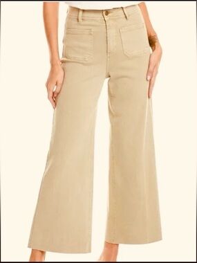 Oat New York Wide Leg High Rise Patch Pockets Jeans